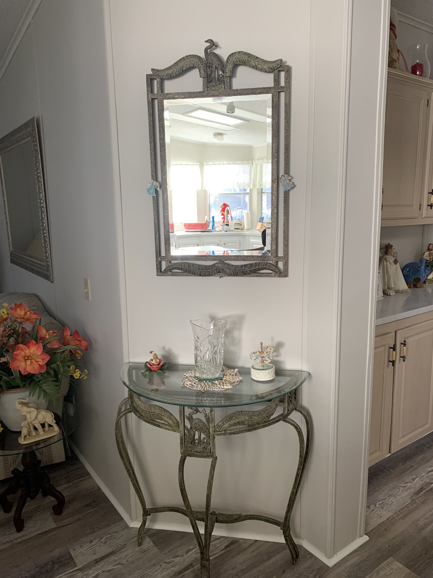 Iron With Glass Console Table