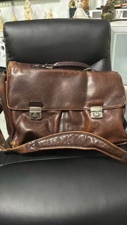 Vintage Wilsons Leather Brown Messenger Briefcase Bag Flap Over
