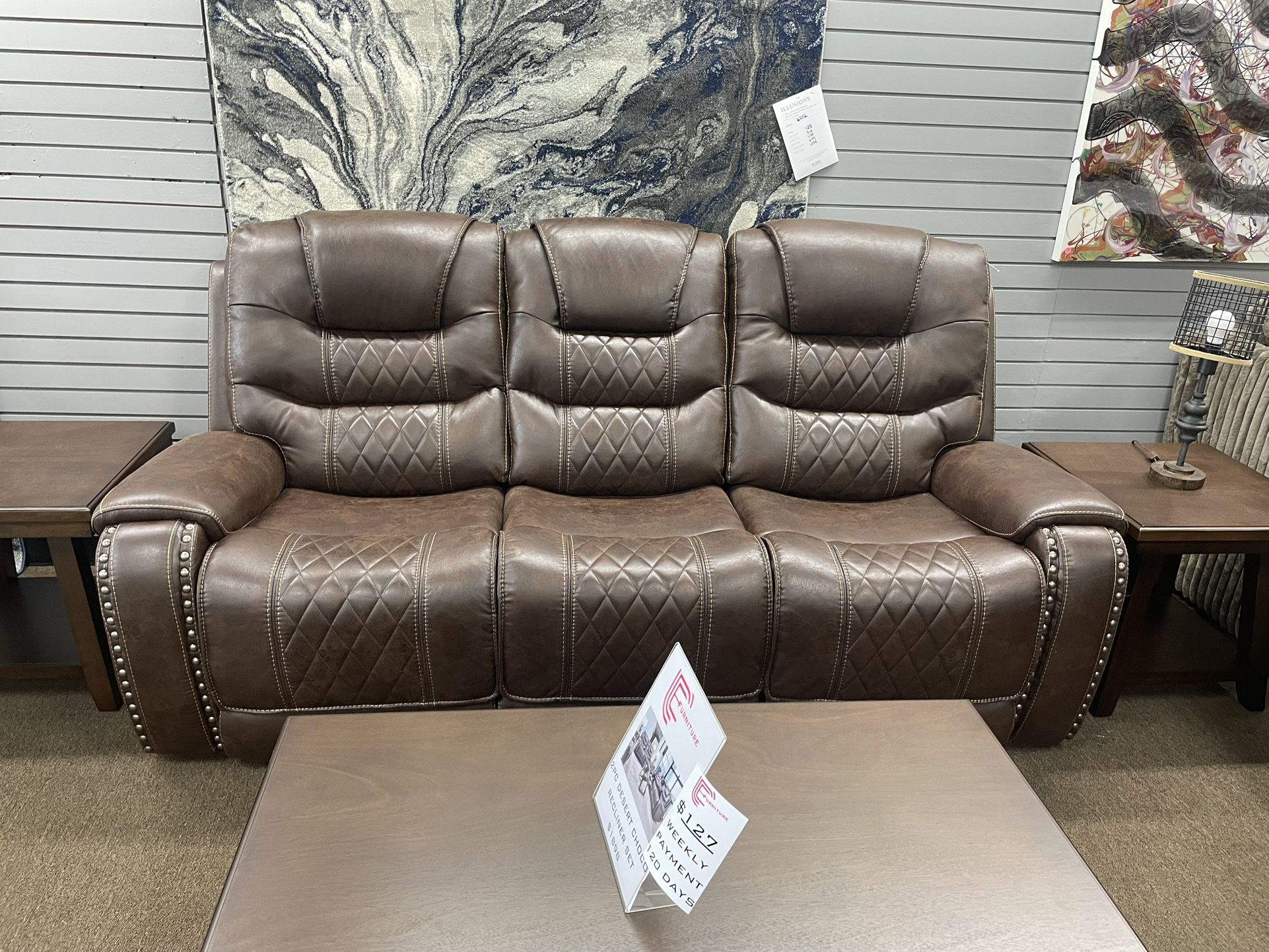 Brand New Leather Recliner Sofa! Close Out Deal!