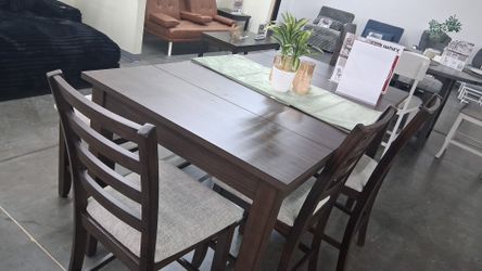 6pcs Counter Height Dining set w/storage table