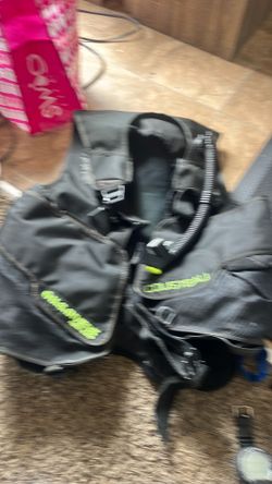 Dive gear vest and watch and bag