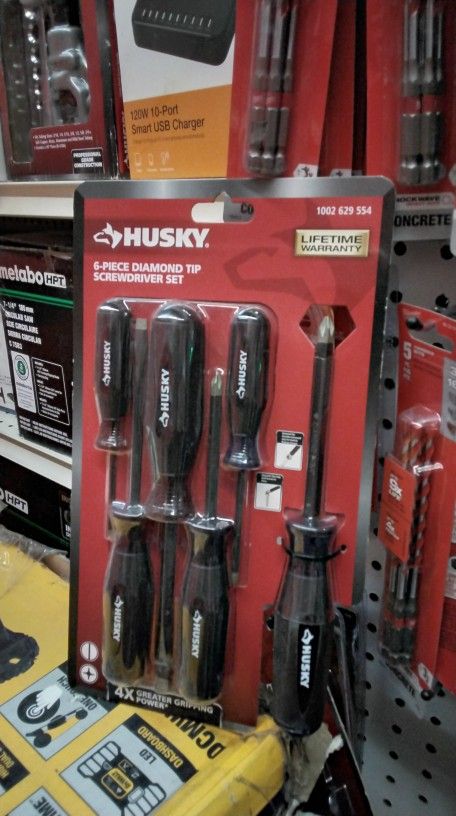 HUSKY 6 - PIECE DIAMOND TIP SCREWDRIVER SET