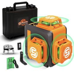 SUNPOW Laser Level 3x360° Self Leveling, Green Beam Cross Line Laser Level Tool for Construction & Picture Hanging 🚨 READ DESCRIPTION 