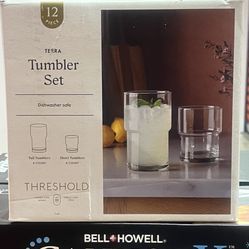 Threshold 12 Piece Mixed Terra Tumbler Set 