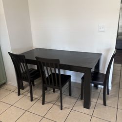 Black Dinning Table W/ Chairs 