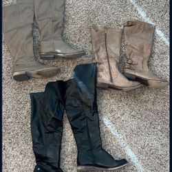 3 Pair Women’s Boots Sz 7