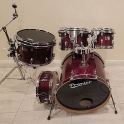 Premier Drum Set 
10,12 toms 14 floor suspended with stand
14 snare 
22 bass drum 
