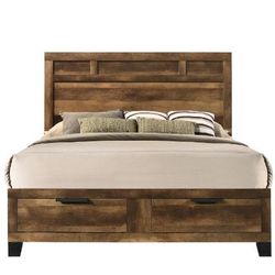 RUSTIC OAK FINISH QUEEN SIZE FRAME