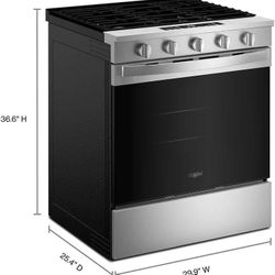 Brand New Whirlpool Gas Smart Stove 30” Air Cooking Technology