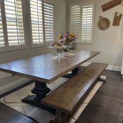 Abram dining table and Bench