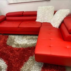 Red sectional sofa, brand new 