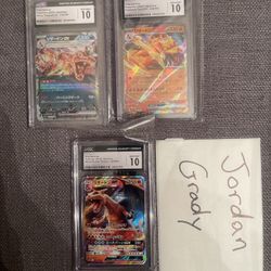 3 Graded Charizard Pokemon Cards 