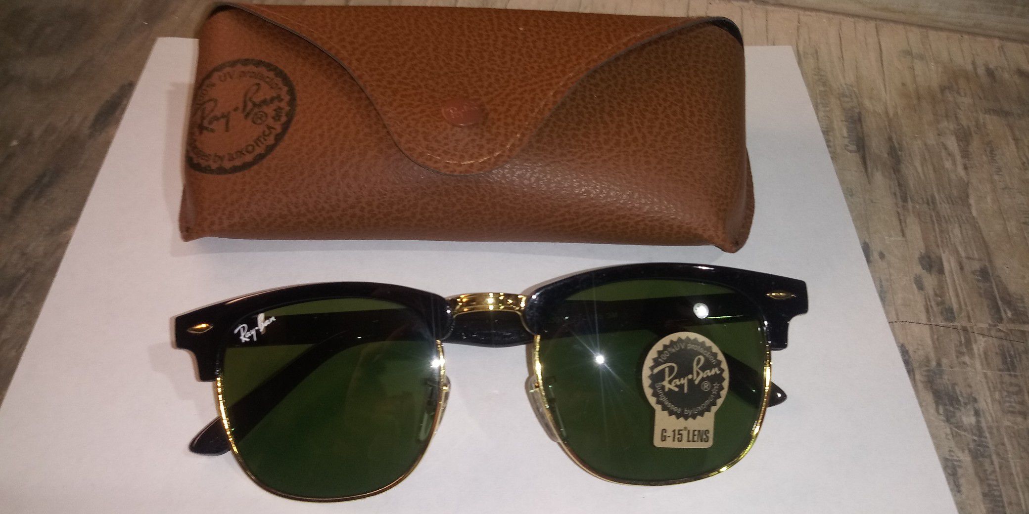 Ray Ban Women's 49mm Clubmaster Sunglasses Made in Italy Authentic Perfect Mint Glass lenses Not Plastic lenses