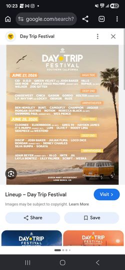 Day Trip 2 day tickets June 27th 28th