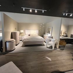 King Bed Frame, Dresser, Mirror And Nightstand 