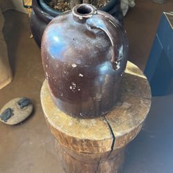 Primitive jug whiskey jug? Pottery vintage