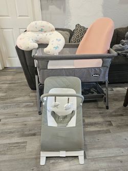 Baby bassinet and bouncer