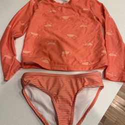 Girls 4T 2 Piece Bathing Suit - Long Sleeve