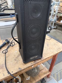 Kustom PA50 with mic.  Works great plug in