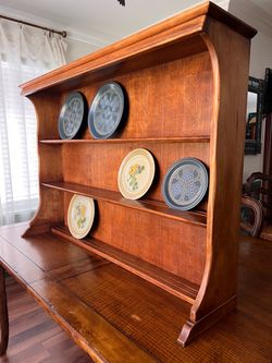 Wooden Plate Rack Display Shelf