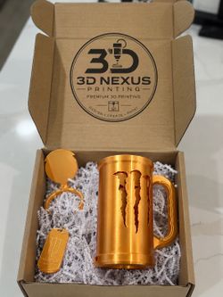 Monster Energy Inspired 3D Printed Mug + Keychain 🔥 Limited Edition