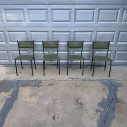 1960s Set Of 4 Vintage Cosco Gatefold folding Metal Chairs
