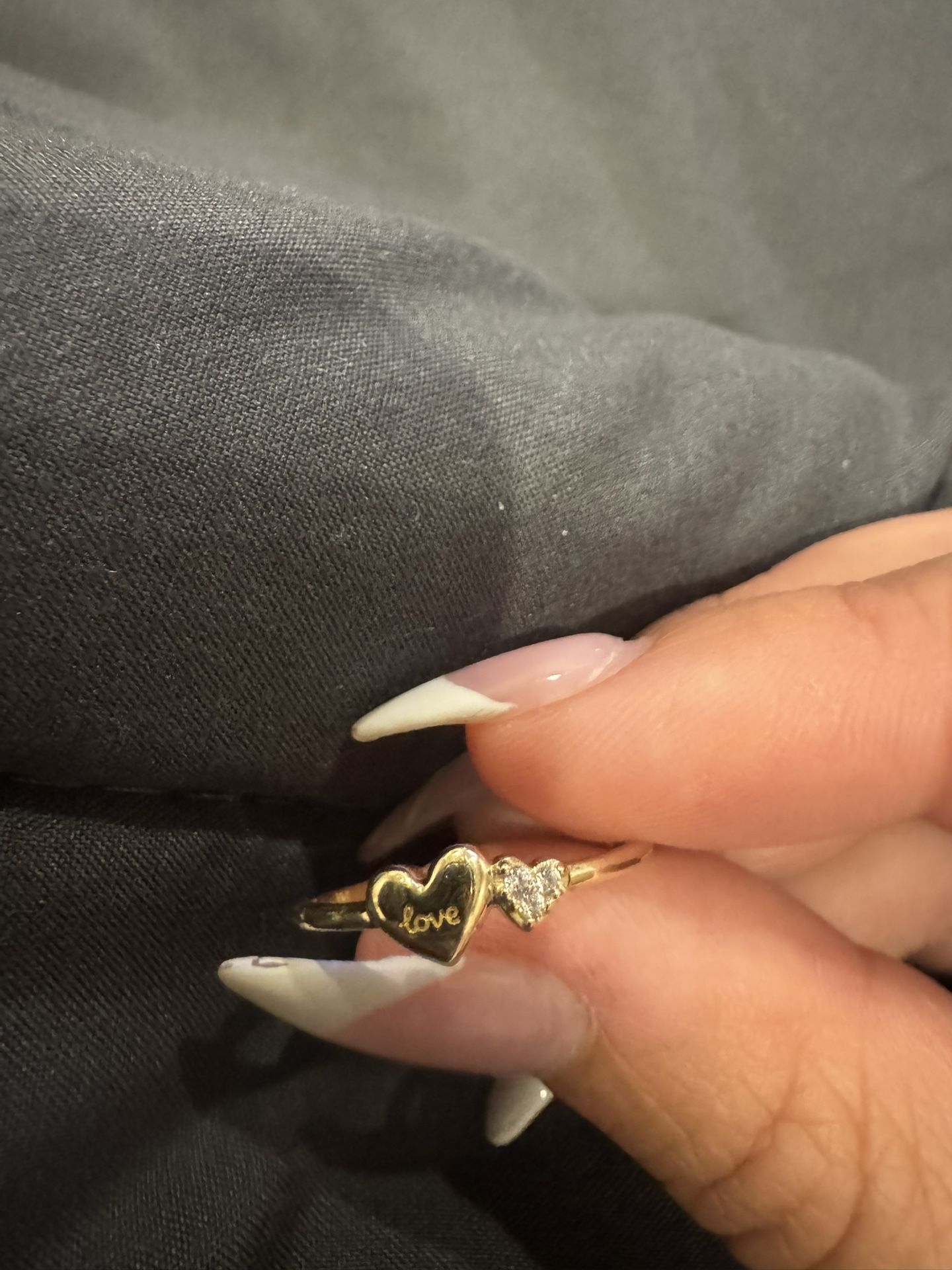 10k love/heart ring