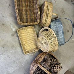 Vintage Wicker Basket Bundle Renaissance Home Decor 