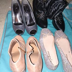 Four Pair Of Women's Shoes Sz 8.5-9