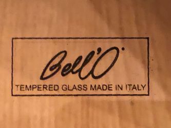 Sell: Bell'O Glass Black Italian Entertainment Center. 30hx35.5wx18.75d