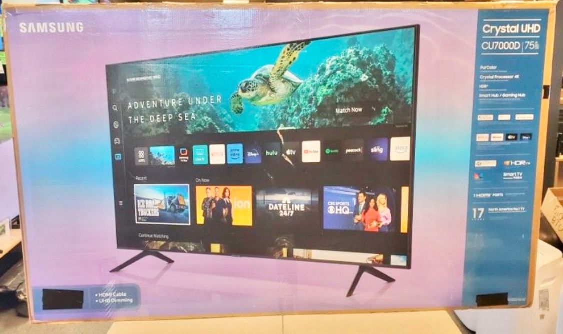75 Tv Samsung Smart 4k Hdtv In Box 6 Month Warranty. Free Delivery