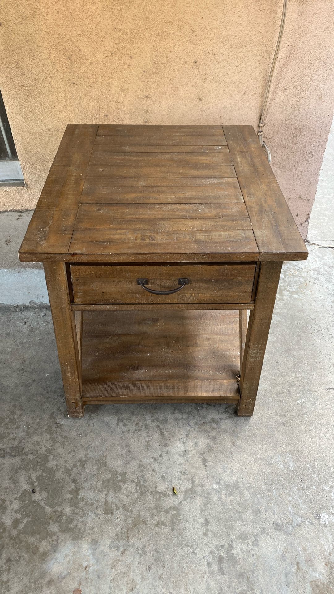 Real Wood Rectangular End Table 