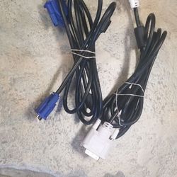 Video cables VGA or DVI & Power cable. Mouse or Keyboard