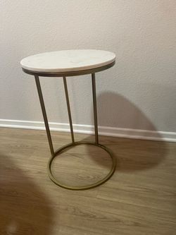 Side table- gold base/marble top