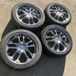 4 - 225/45r18 4x100 4x3.94 4x114.3 4x4.5 Chrome Zinik Civic Fit Miata Corolla Xa Xb Ia Accord Wheels Rims Tires!!