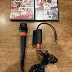 PS2 Singstar Bundle with 2 Games and Microphone Splitter