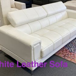 Modern Leather Sofa with Adjustable Backrests (Finance and Delivery)