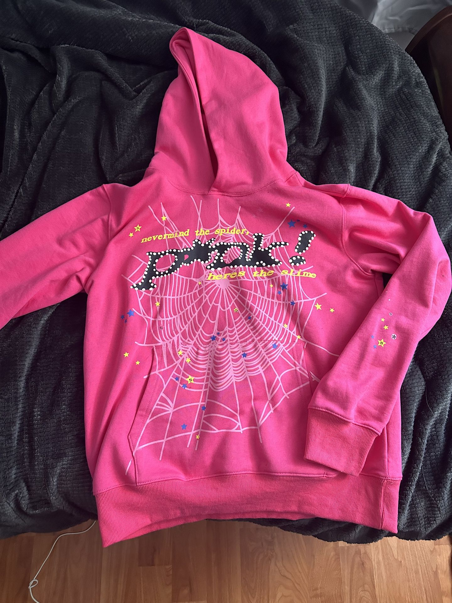 pink Sp5der hoodie size small