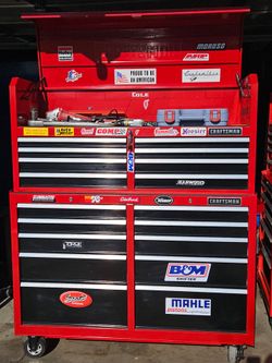 Craftsman Heavy Duty Rolling Toolbox Full With Tools Including Keys And Power Plugs All You Need To Get The Work Done .