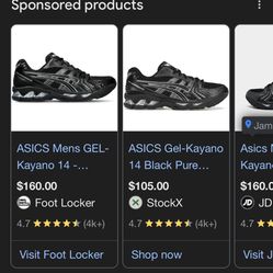 ASICS Kayano Black Size 9