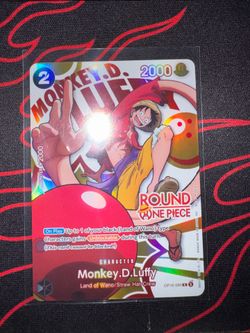 Round One x One Piece Luffy Promo Card Near Mint Raw CLEAN