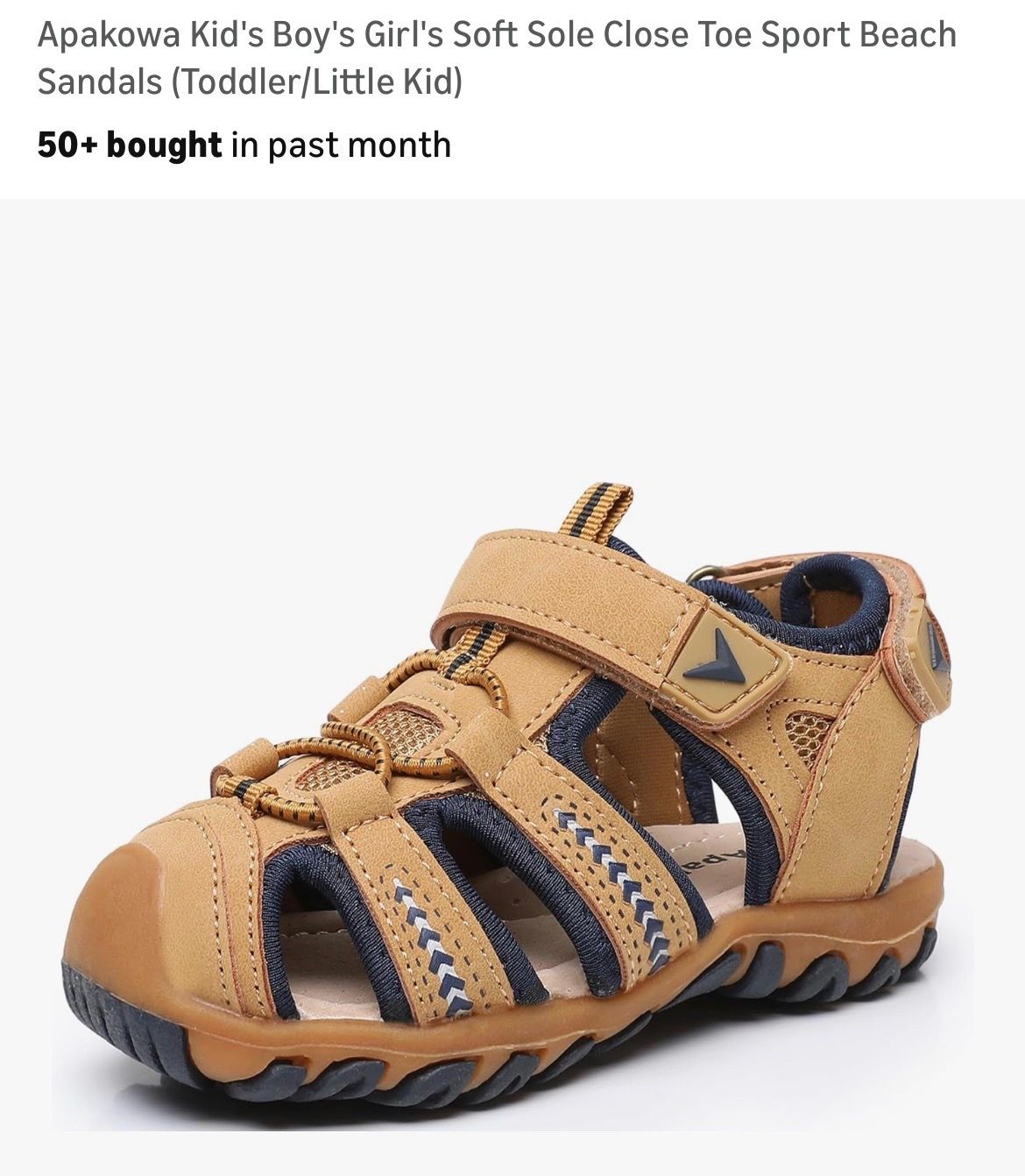 Apakowa Kids Soft Sole Close Toe Sandals Toddler 9