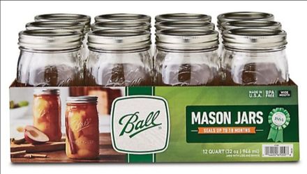 Ball Quart Size Jars 12 Pack - ONLY $11 A CASE