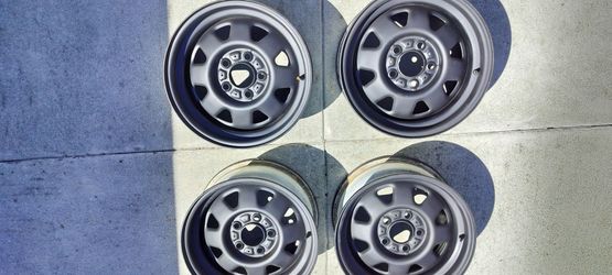 Set of 4 Black Matte 15 inch Steel Rims