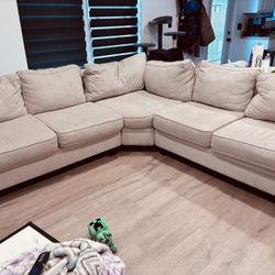 Beige Sectional Couch 