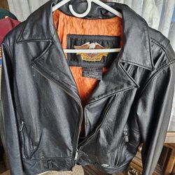 Womens Black Leather Harley Davidson Jacket 