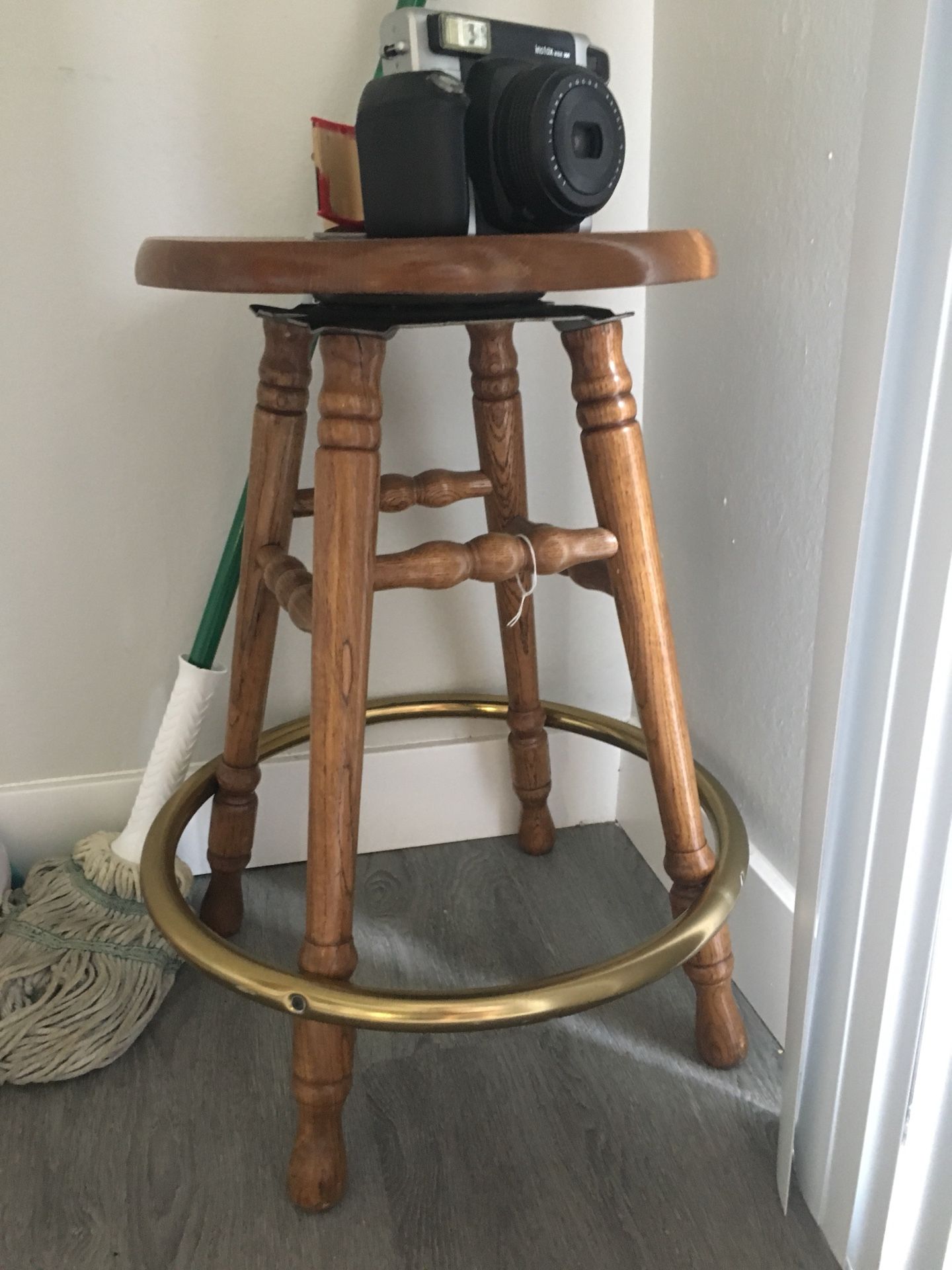 Wooden hand crafted bar stool