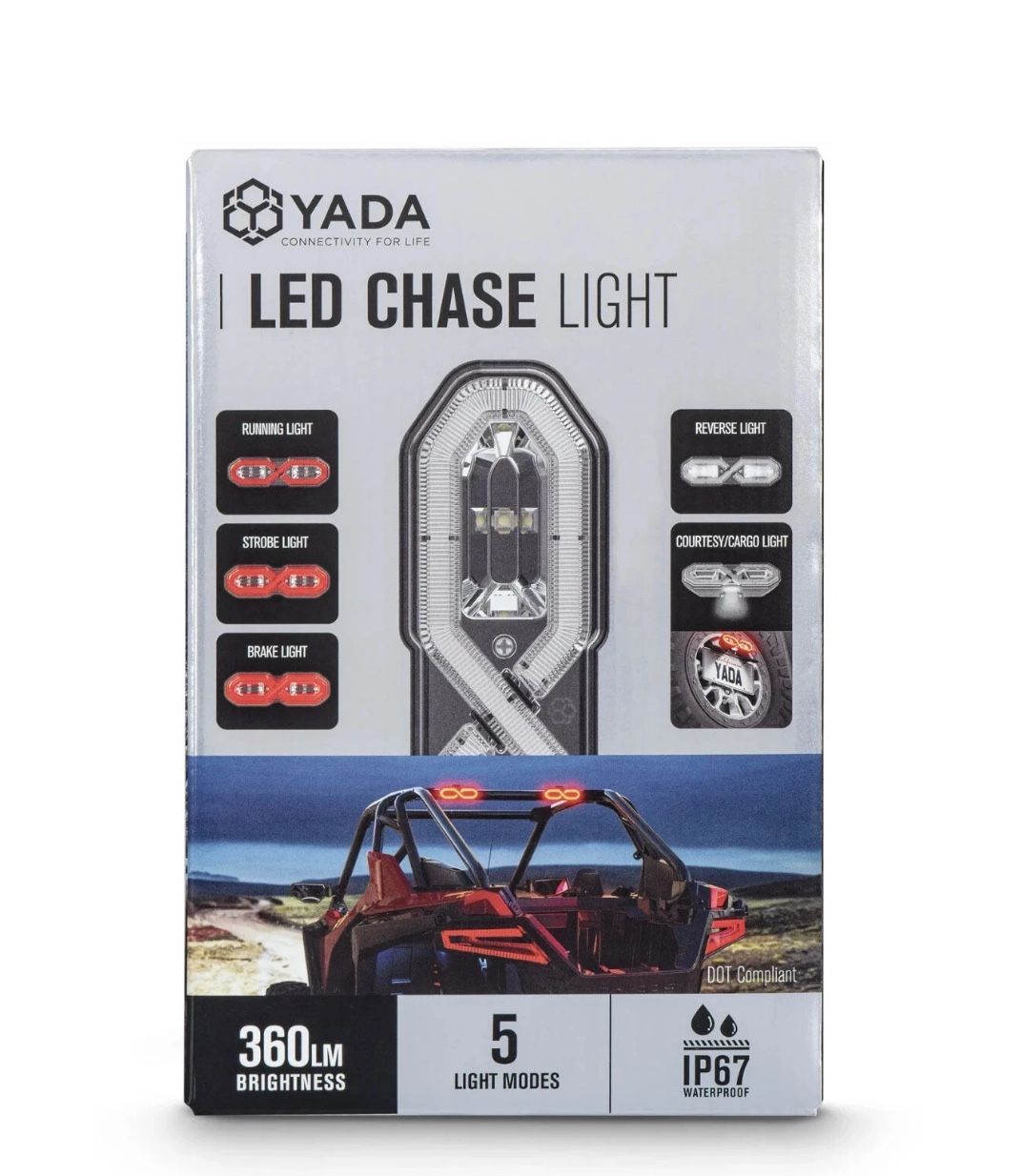 YADA LM533858 7" LED Chase Light Bar – 5 Modes, 360LM, IP67 Waterproof UTV/ATV