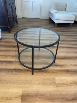 25.6" Round Glass Coffee Table – $40 OBO