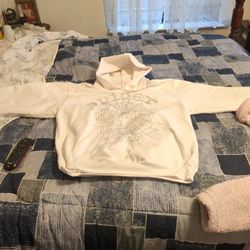 Authentic! Sp5der Sweatshirt Exclusive All White With Rhinestones For The Decal $200 O.B.O
